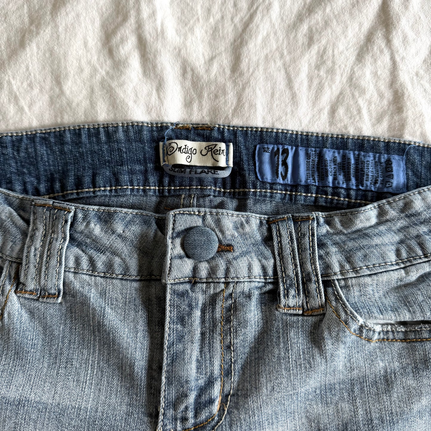 Indigo Rein Low-Rise Light Wash Flared Jeans - Size L