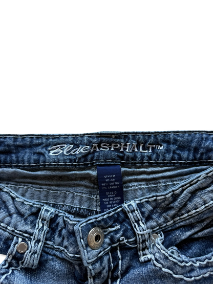 Blue Asphalt Low-Rise Bootcut Jeans (XXS)