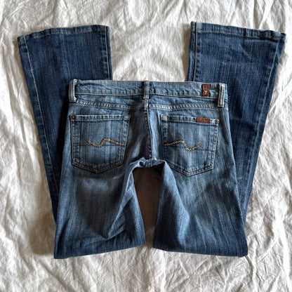 7 for All Mankind Low-Rise Medium Wash Straight Fit Jeans - Size XXS