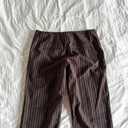 My Michelle Low-Rise Striped Office Siren Straight Fit Trousers - Size S