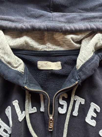 Hollister Navy Zip-Up Hoodie (S)