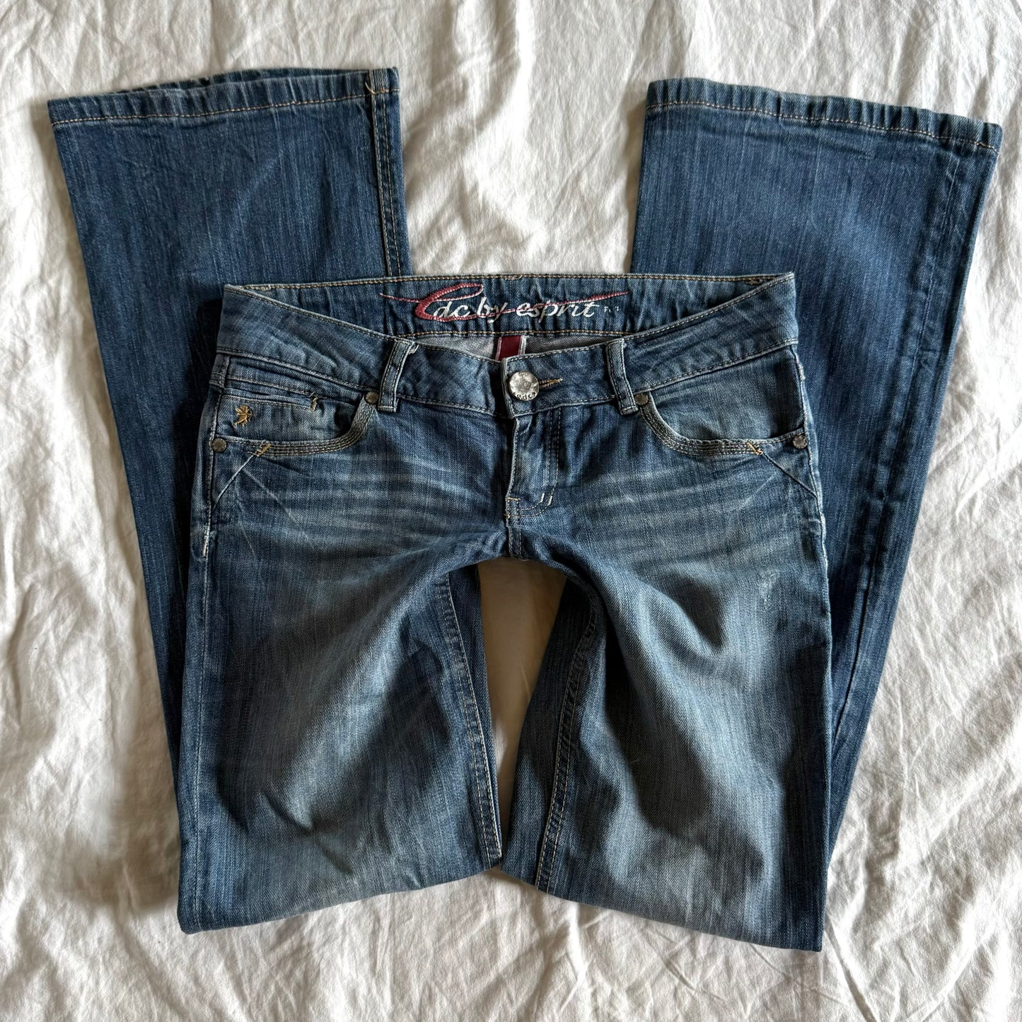 Edc by Esprit Low-Rise Medium Wash Bootcut Jeans - Size S/M