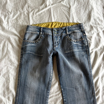 Vintage Low-Rise Light Wash Straight Fit Jeans - Size M