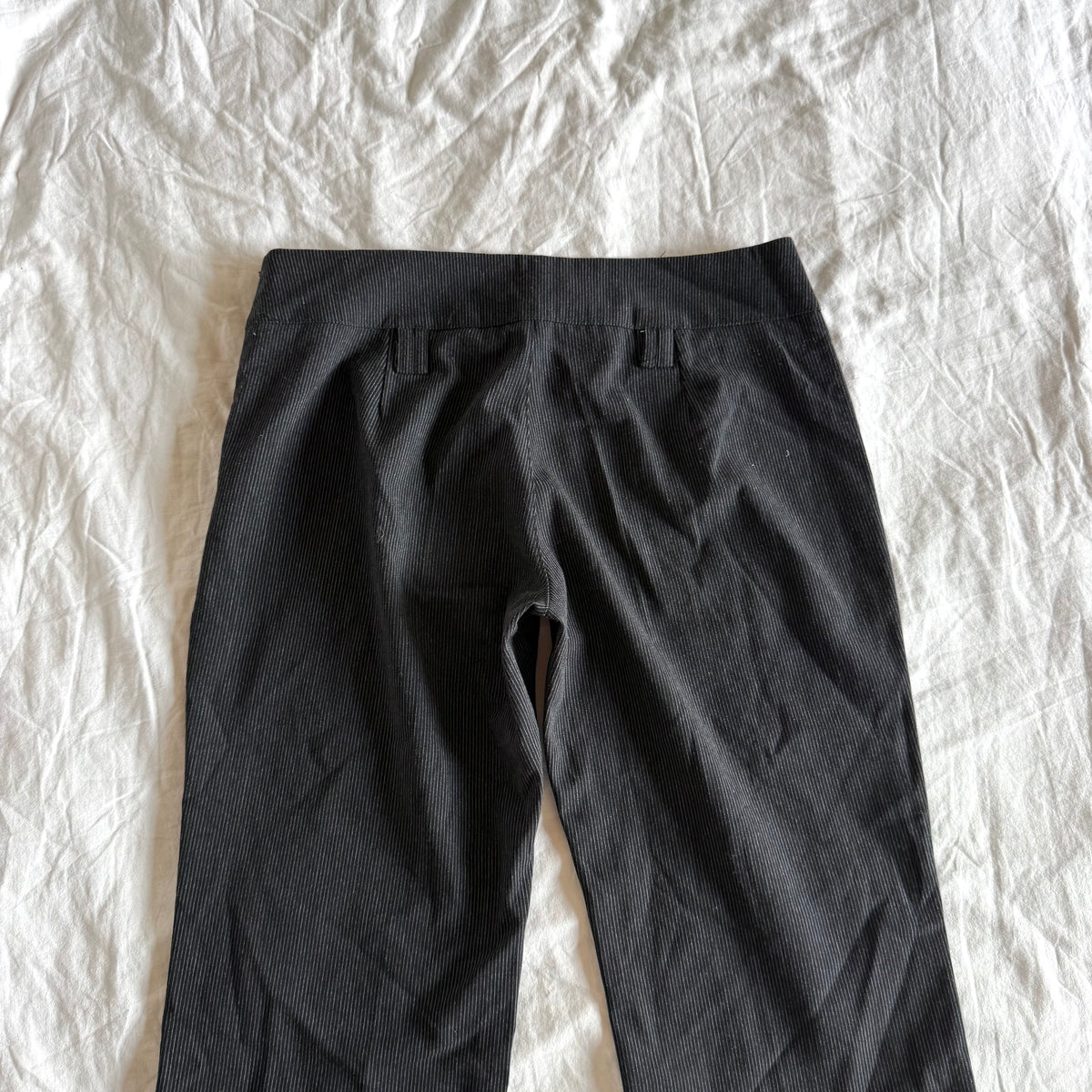 Jennifer Taylor Low-Rise Pinstriped Office Siren Flared Trousers - Size S