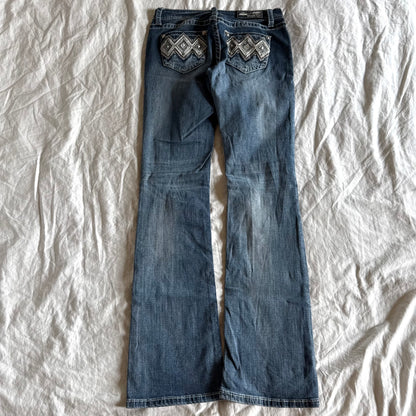 Grace Low-Rise Medium Wash Straight Fit Jeans  - Size S