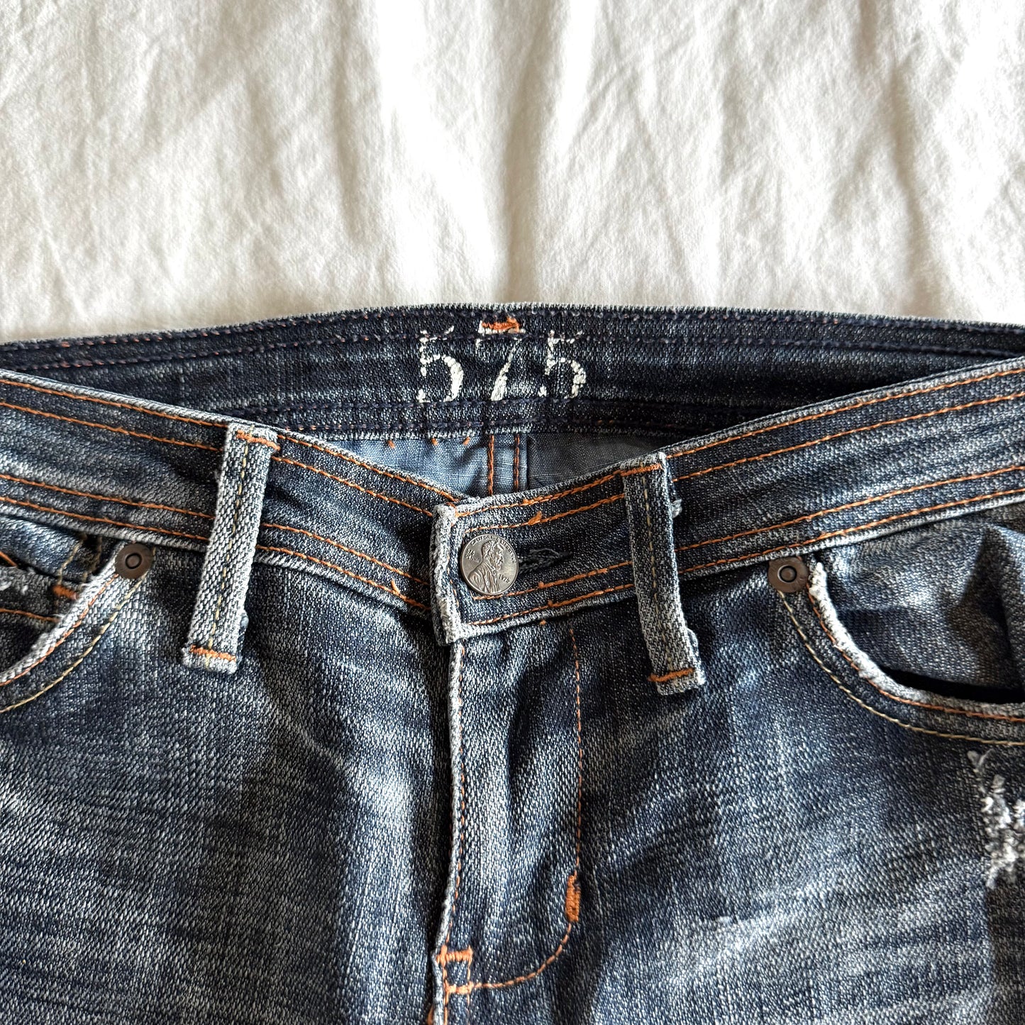 575 Low-Rise Dark Wash Bootcut Jeans - Size XXS