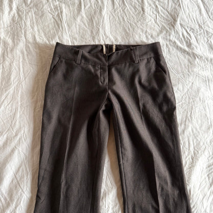 Vero Moda Low-Rise Office Siren Pinstriped Bootcut Trousers - Size S