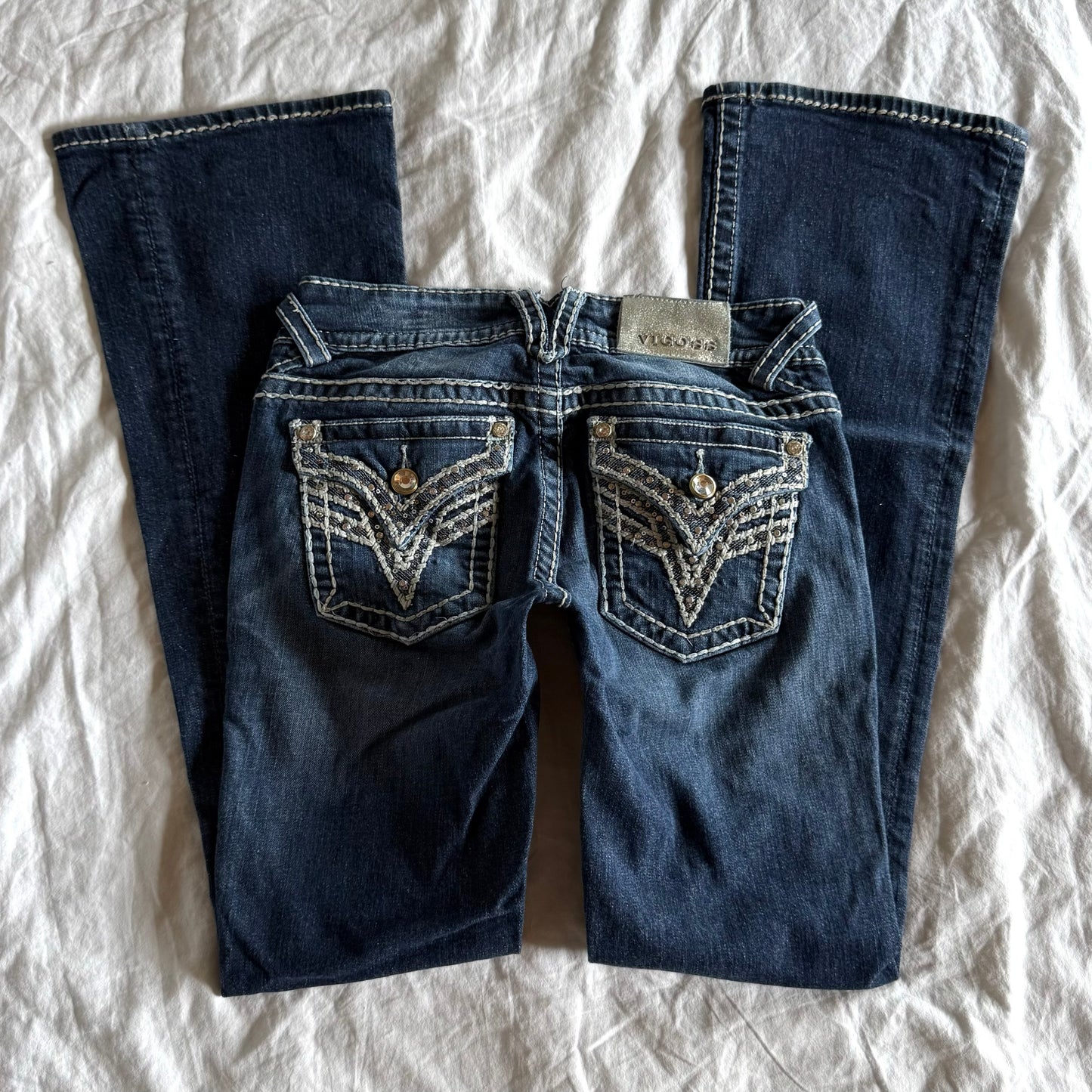 Vigoss Low-Rise Dark Wash Bootcut Jeans - Size XXS