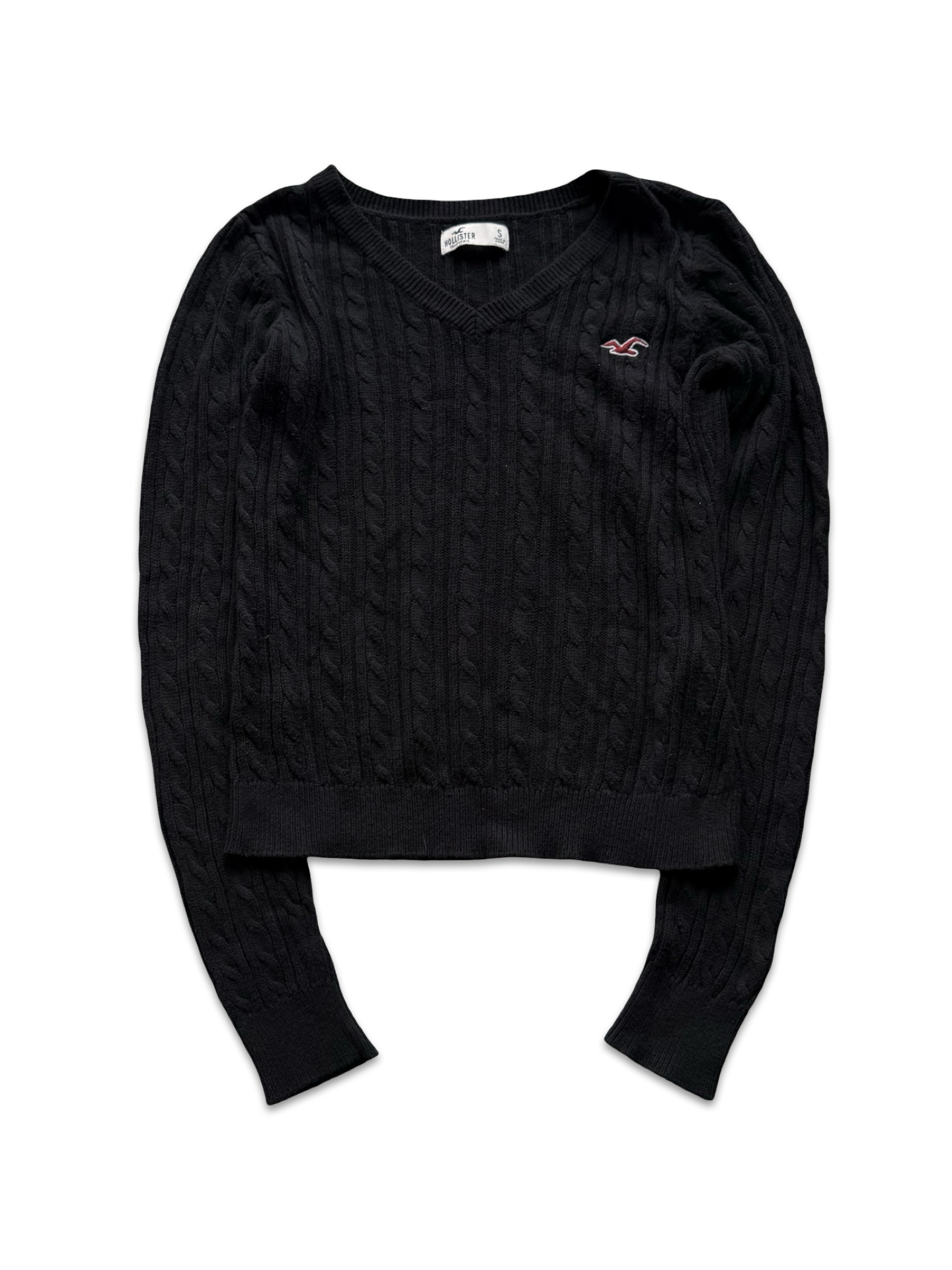 Hollister Black Cable Knit Sweater (S)