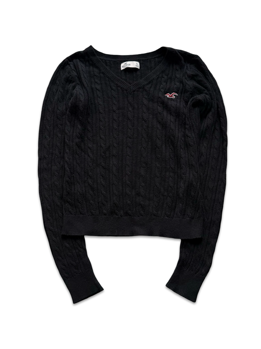 Hollister Black Cable Knit Sweater (S)