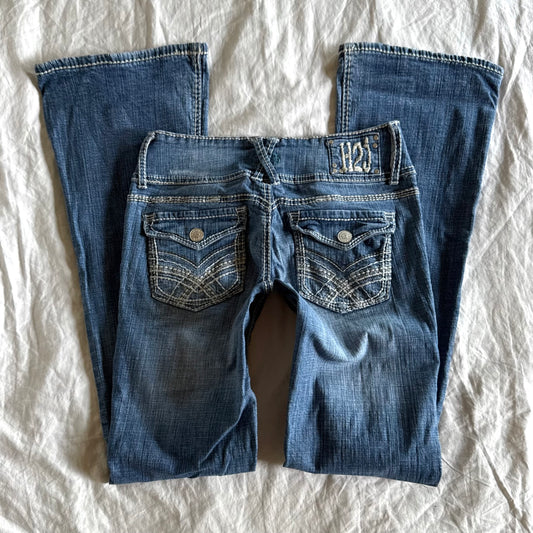 H2J Low-Rise Medium Wash Bootcut Jeans - Size XS