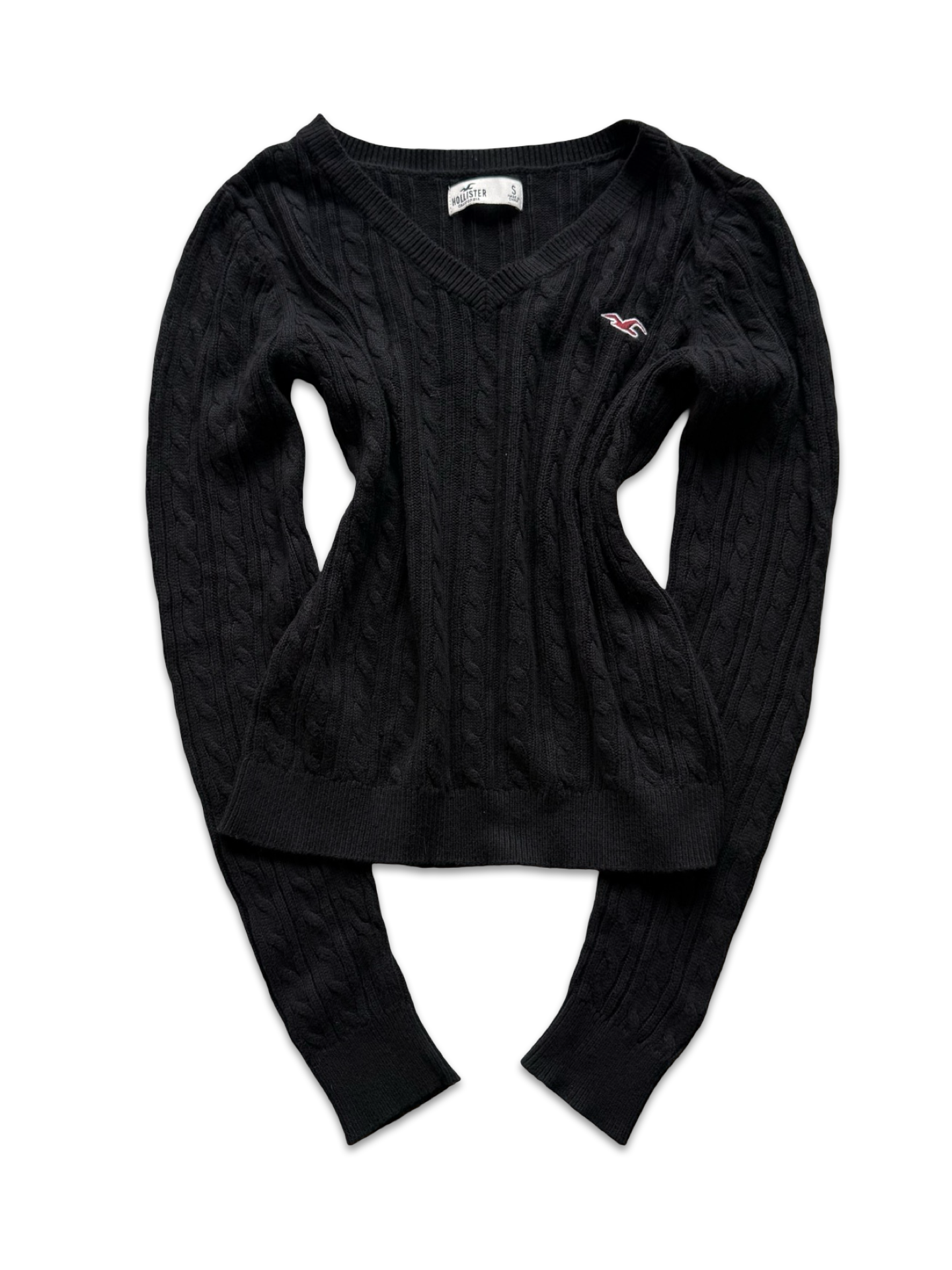 Hollister Black Cable Knit Sweater (S)