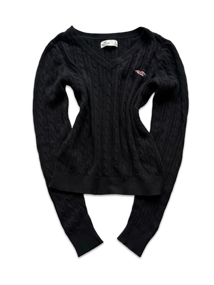 Hollister Black Cable Knit Sweater (S)
