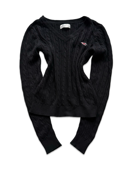 Hollister Black Cable Knit Sweater (S)