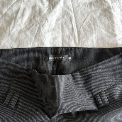 Jennifer Taylor Low-Rise Pinstriped Office Siren Flared Trousers - Size S