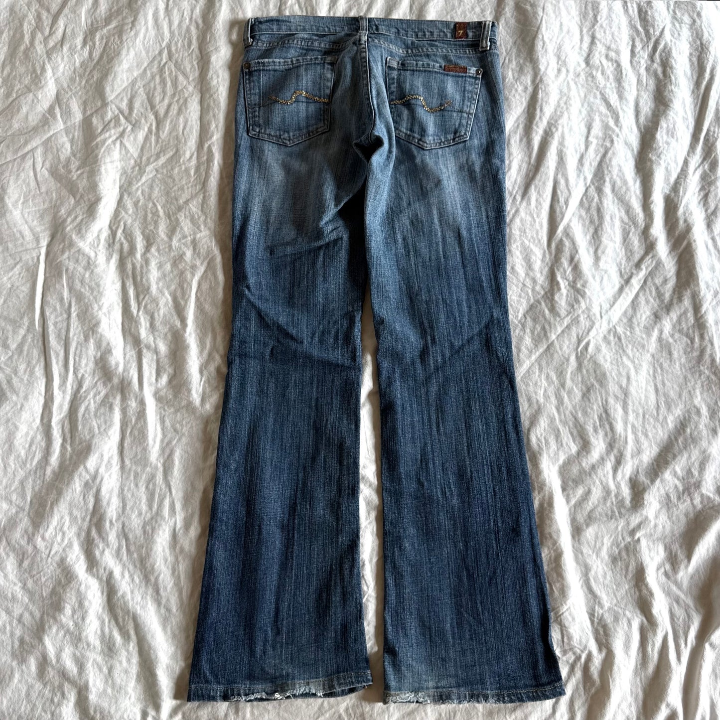7 for All Mankind Low-Rise Medium Wash Straight Fit Jeans - Size XXS