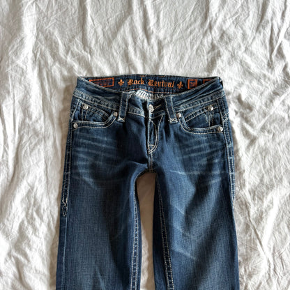 Rock Revival Low-Rise Dark Wash Bootcut Jeans - Size XS