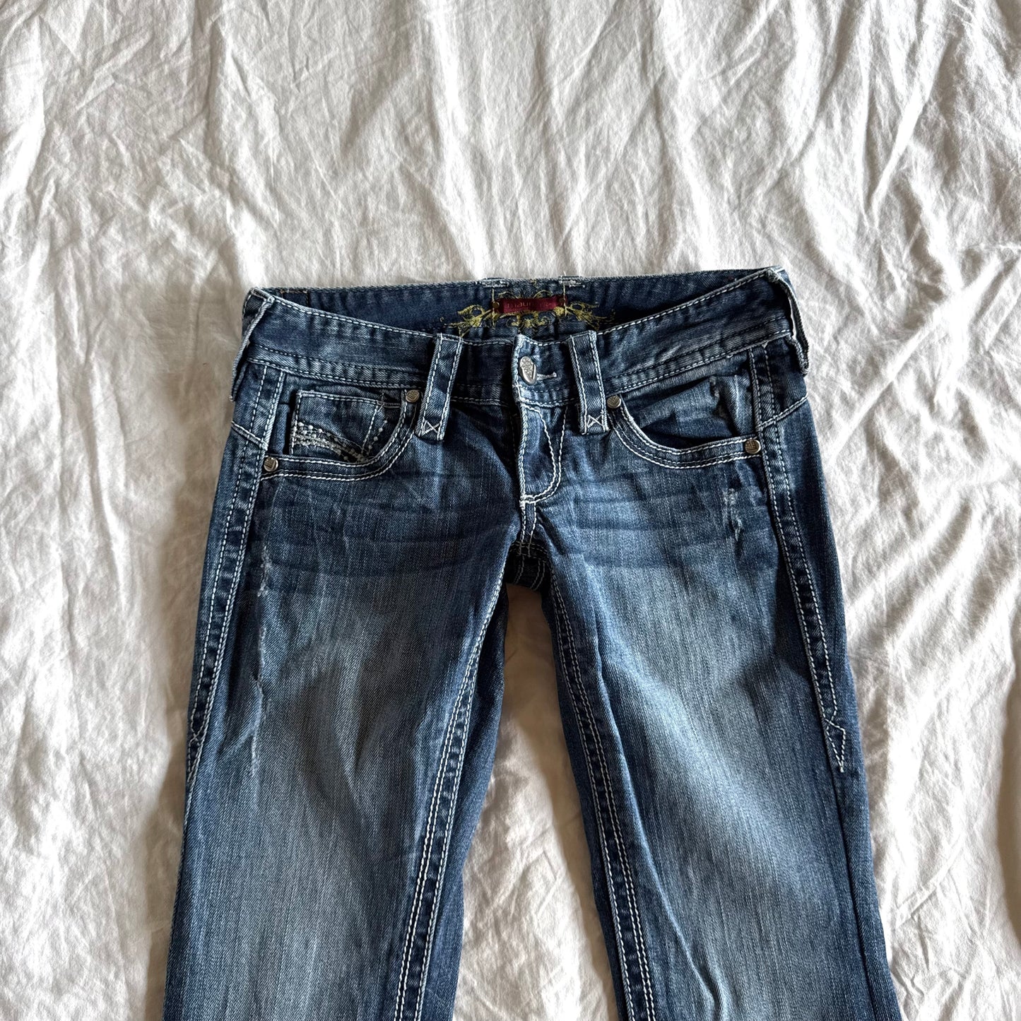 Maurices Ultra Low-Rise Medium Wash Bootcut Jeans - Size XXS