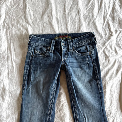 Maurices Ultra Low-Rise Medium Wash Bootcut Jeans - Size XXS