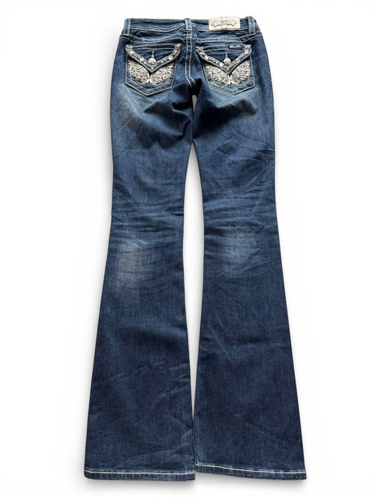 Miss Me Low-Rise Bootcut Jeans (XS)