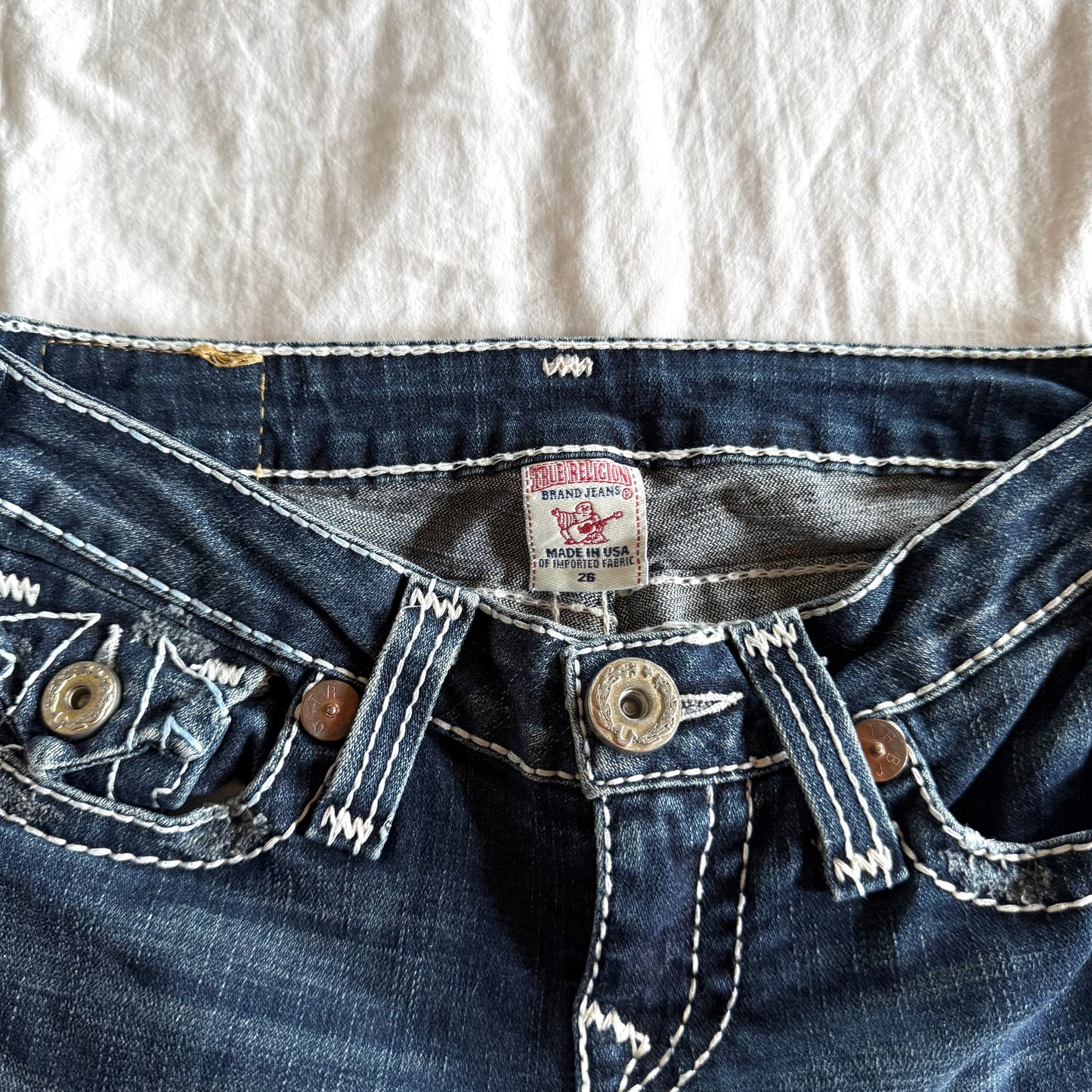 True Religion Low-Rise Dark Wash Bootcut Jeans - Size XXS