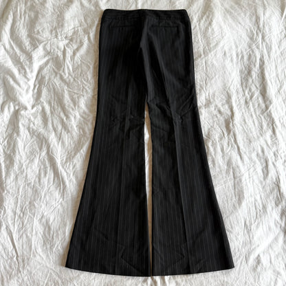 Topshop Low-Rise Pinstriped Office Siren Bootcut Trousers - Size XXS