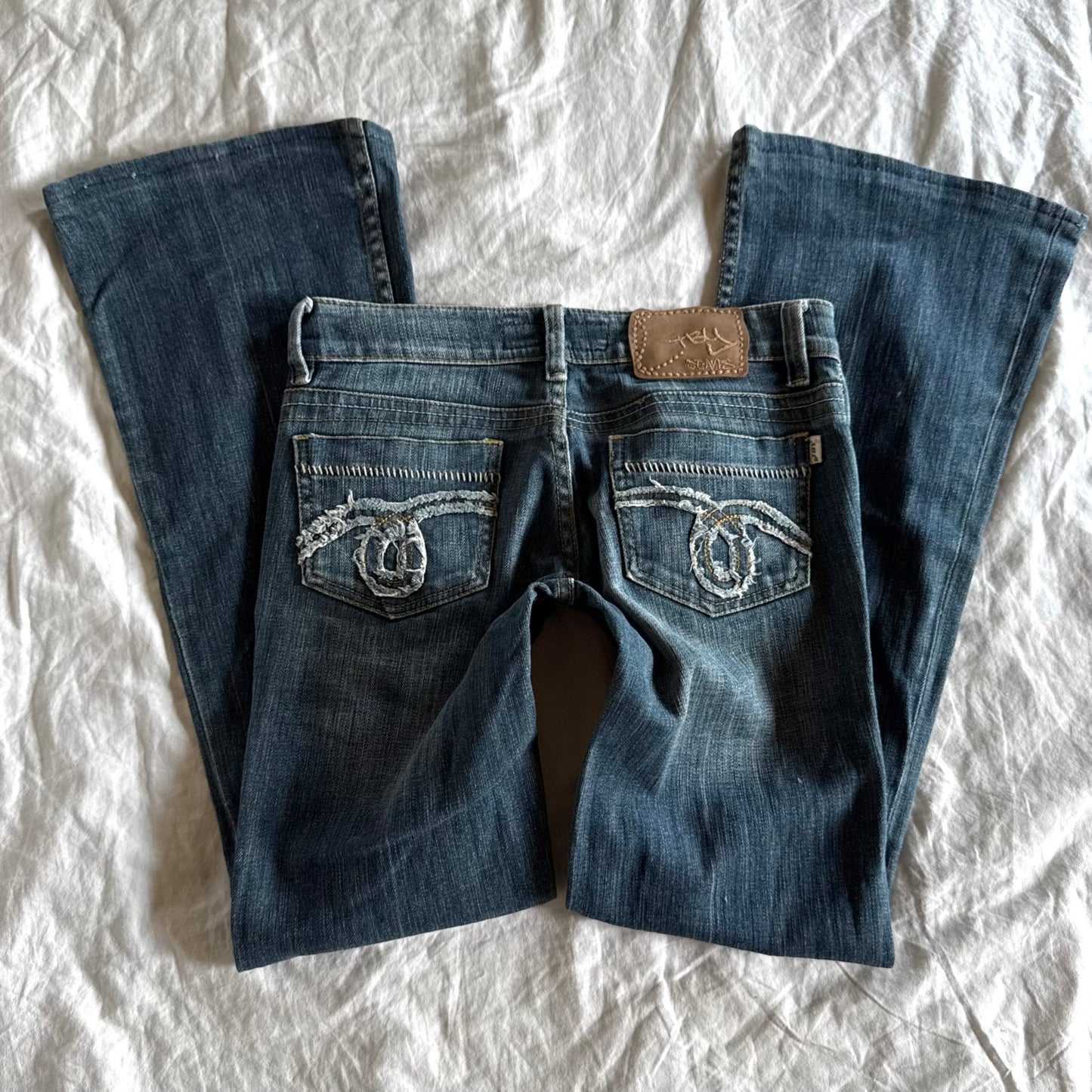 TBY Low-Rise Medium Wash Flared Jeans - Size XS
