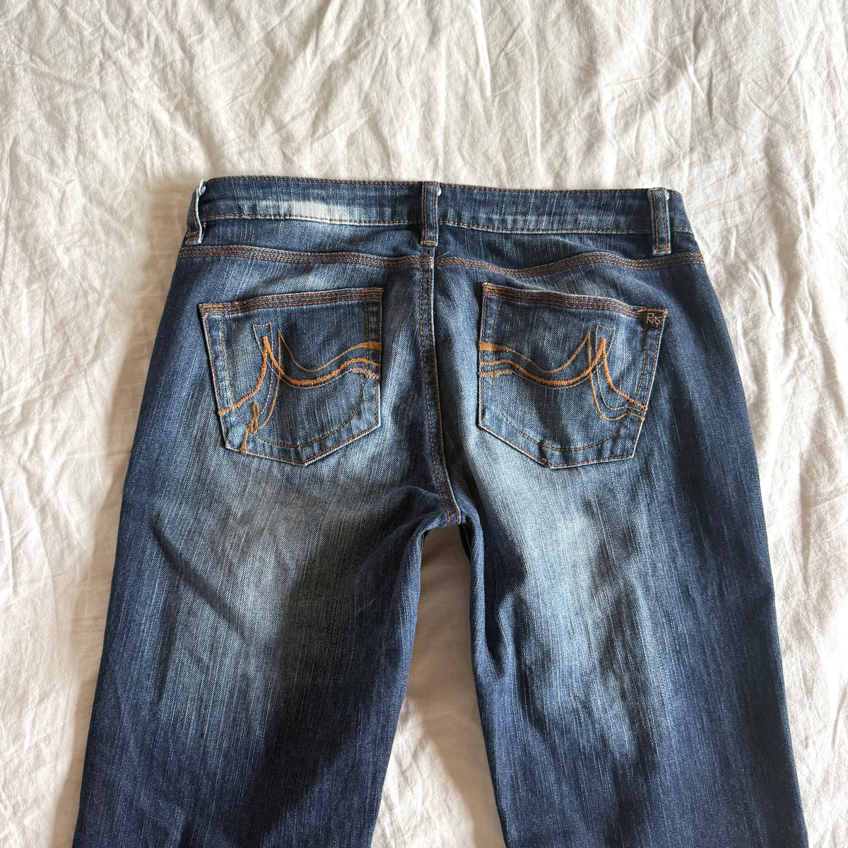 DKNY Low-Rise Medium Wash Bootcut Jeans - Size S