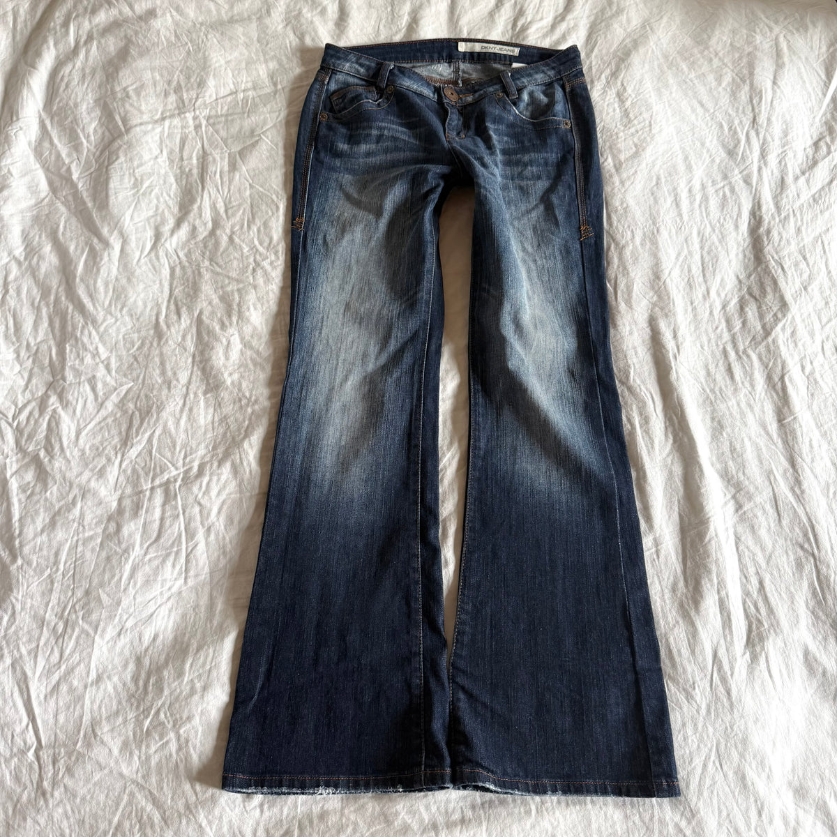 DKNY Low-Rise Medium Wash Bootcut Jeans - Size S