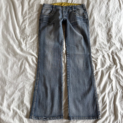Vintage Low-Rise Light Wash Straight Fit Jeans - Size M