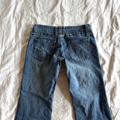Angels Low-Rise Medium Wash Flared Jeans - Size XS
