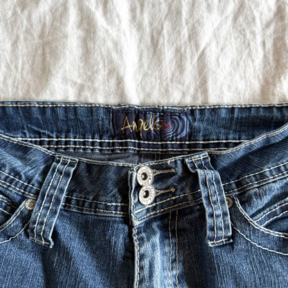 Angels Low-Rise Medium Wash Flared Jeans - Size XS
