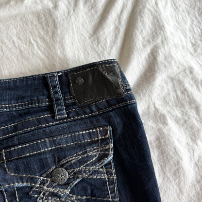 Silver Low-Rise Dark Wash Bootcut Jeans - Size L