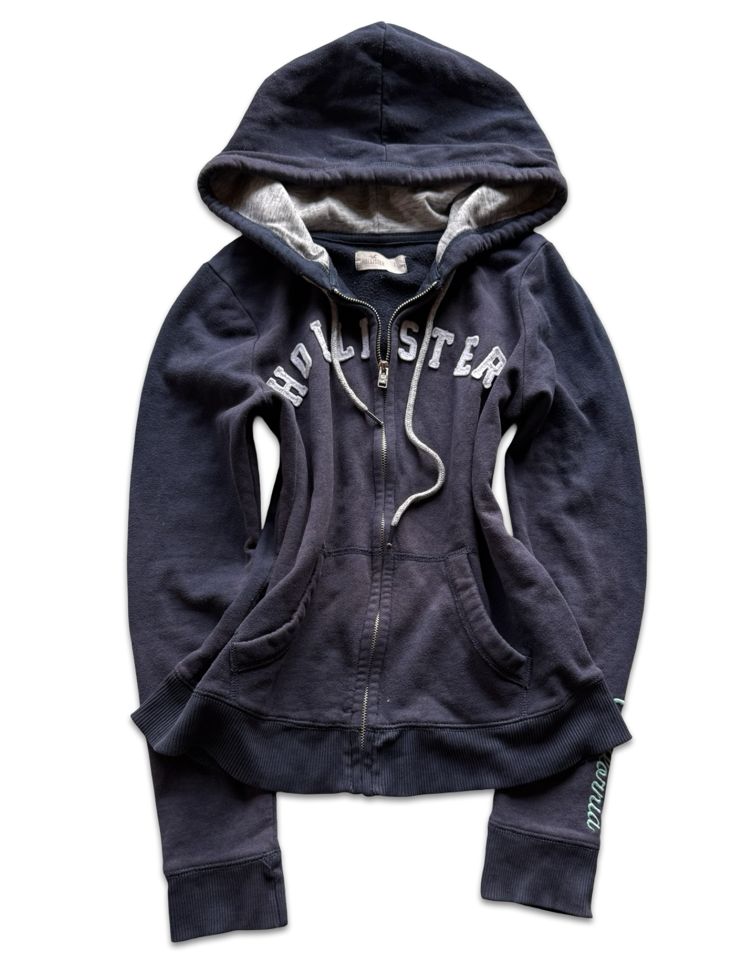 Hollister Navy Zip-Up Hoodie (S)