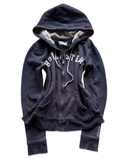 Hollister Navy Zip-Up Hoodie (S)