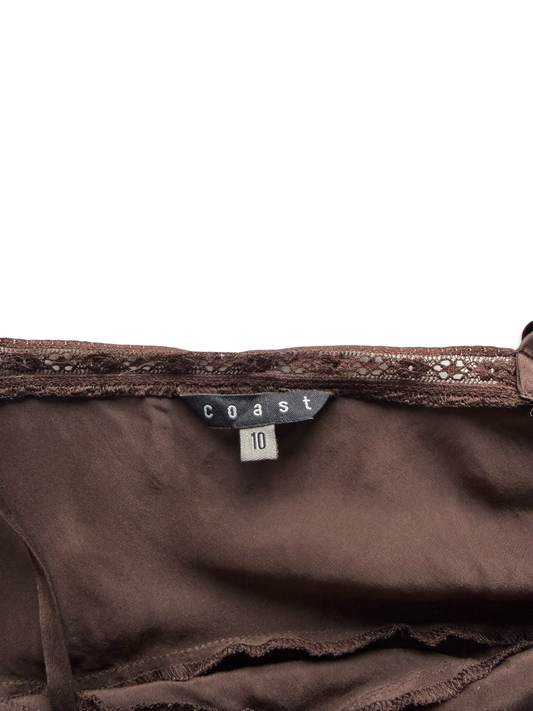 Coast Brown Silk Cami Top (XS)